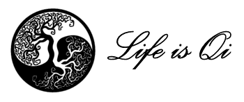 Logo zwart van Life is Qi - Shiatsu therapie